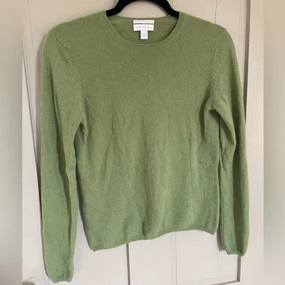 Charter Club 2 Ply 100% Cashmere Women's Green Sweater Shirt Soft Comfy Summer - Picture 2 of 14